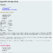 A basic webpage listing recipes.