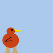 A processingJS program animating a bird.