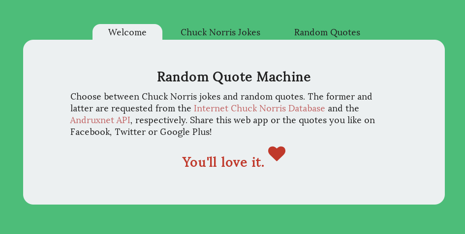 A random quote generator web app.